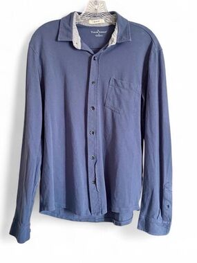 Tailor Vintage Men's Slate Blue Casual Slim Fit Button-Down Shirt